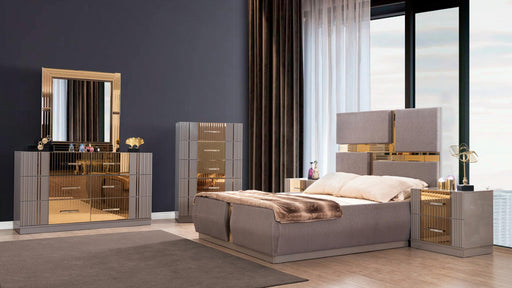 Lorenzo Bedroom Set – Lorenzo Queen 5 Pc Bedroom Set in River Sand Gray by Galaxy Home Furnishings