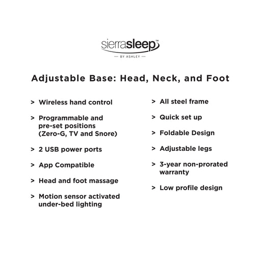 Head-Foot Model Best Twin Extra Long Adjustable Base (2 Required)