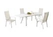 Contemporary Outdoor UV Resistant Dining Set w/ Extendable Table & HB Chairs MALIBU-EXT-HB-5PC