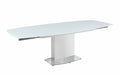 Contemporary Extendable White Glass Dining Table MAVIS-DT-WHT