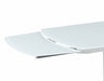 Contemporary Extendable White Glass Dining Table MAVIS-DT-WHT