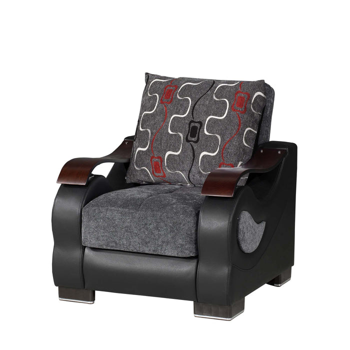 Ottomanson Metroplex Collection Upholstered Convertible Armchair with Storage