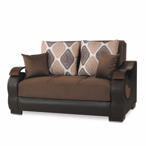 Ottomanson Metroplex Collection Upholstered Convertible Loveseat with Storage