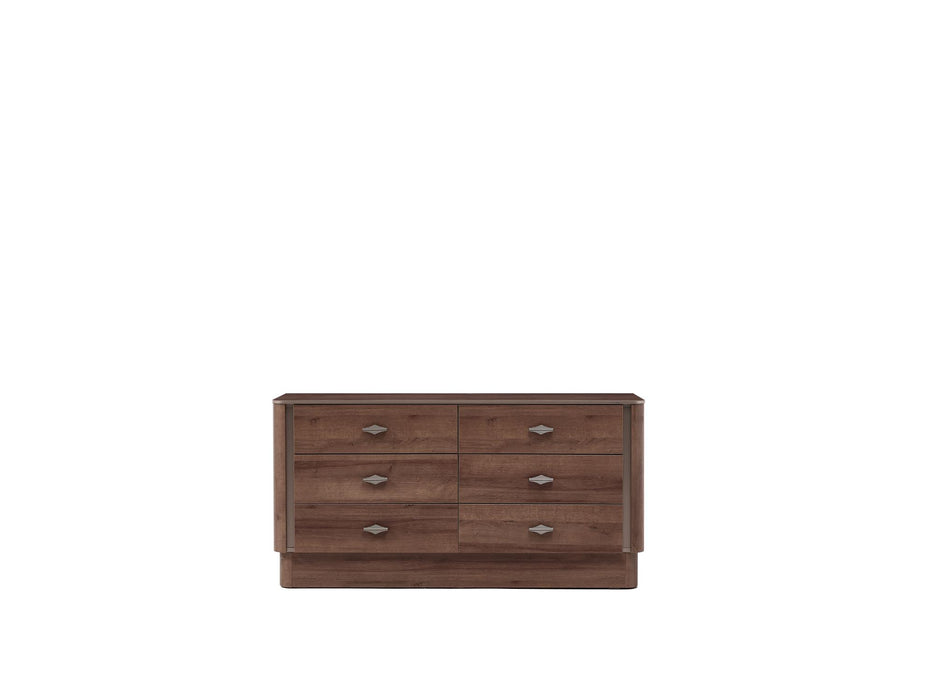 Mirante 6 Drawer Dresser - Walnut