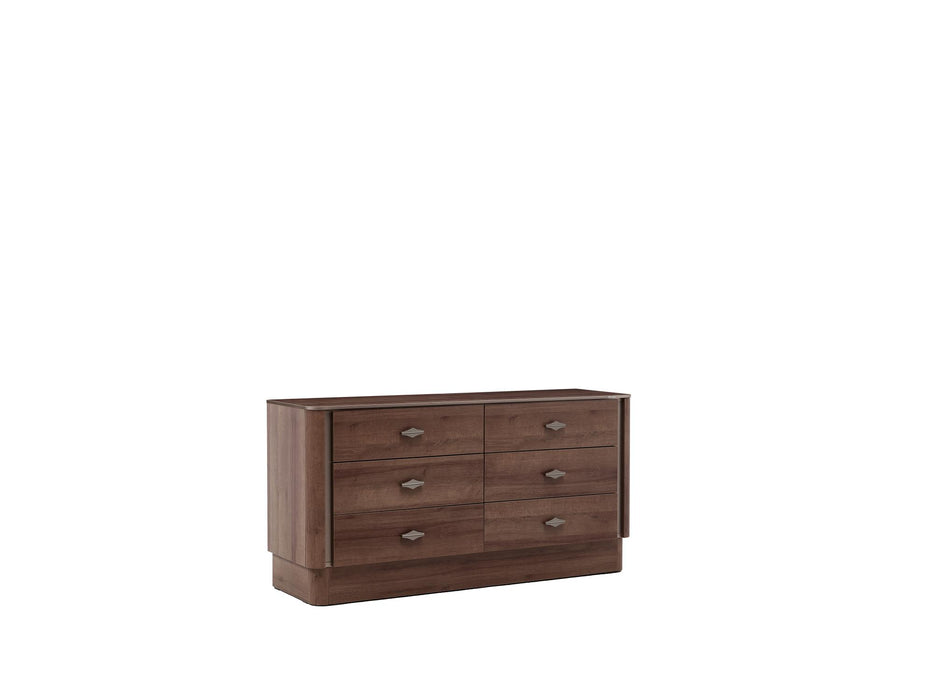 Mirante 6 Drawer Dresser - Walnut