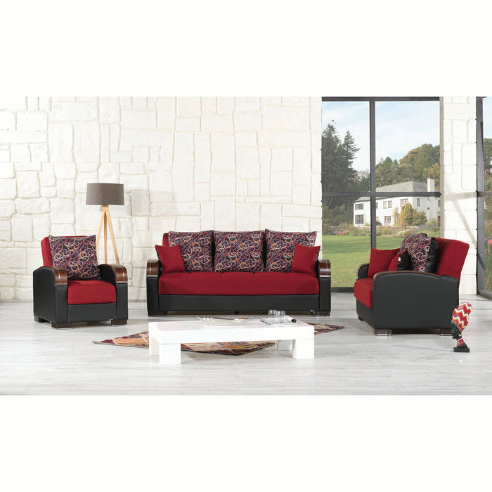 Ottomanson Mobimax Collection Upholstered Convertible Loveseat with Storage