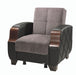 Ottomanson Molina Collection Upholstered Convertible Armchair with Storage