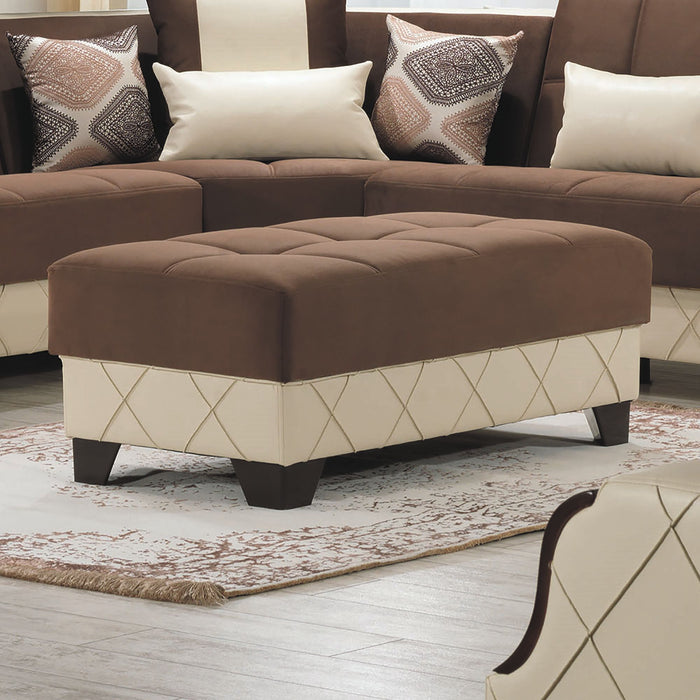 Ottomanson Molina Collection Upholstered Convertible Ottoman with Storage