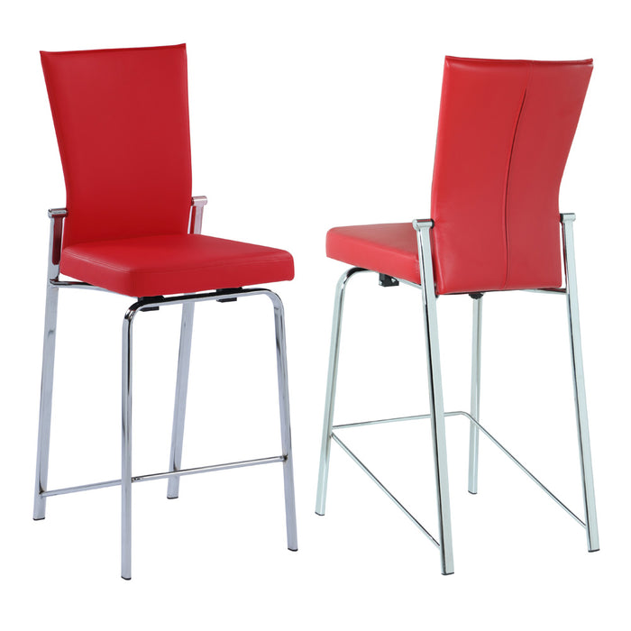 Contemporary Motion Back Counter Stool w/ Chrome Frame MOLLY-CS-RED-CHM