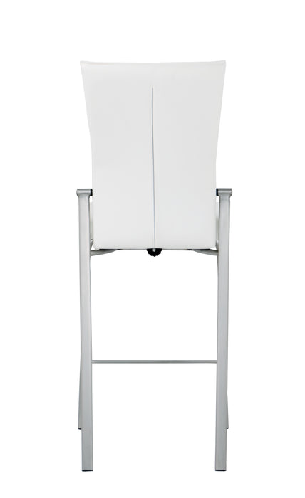 Contemporary Motion Back Counter Stool w/ Brushed Steel Frame MOLLY-CS-WHT-BSH