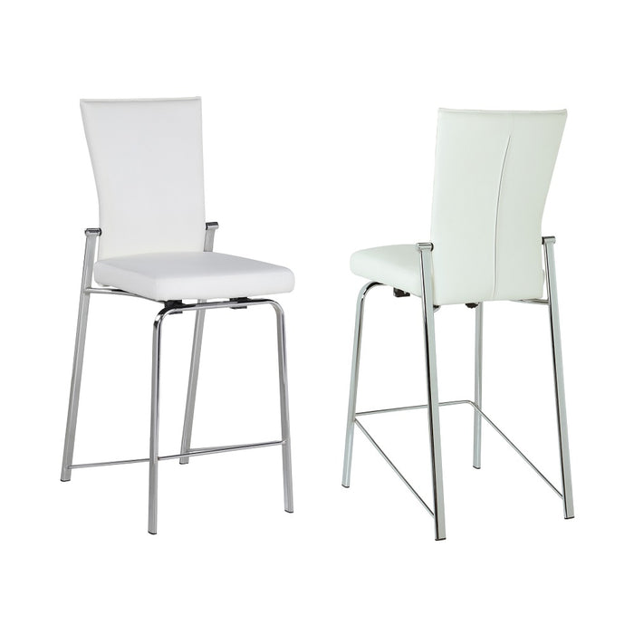 Contemporary Motion Back Counter Stool w/ Chrome Frame MOLLY-CS-WHT-CHM