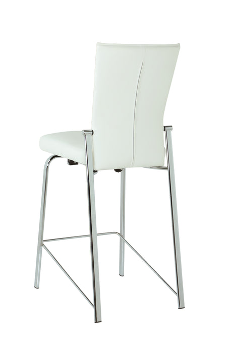 Contemporary Motion Back Counter Stool w/ Chrome Frame MOLLY-CS-WHT-CHM