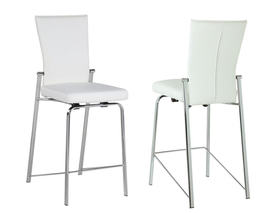 Contemporary Motion Back Bar Stool w/ Chrome Frame MOLLY-BS-WHT-CHM