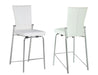 Contemporary Motion Back Bar Stool w/ Chrome Frame MOLLY-BS-WHT-CHM