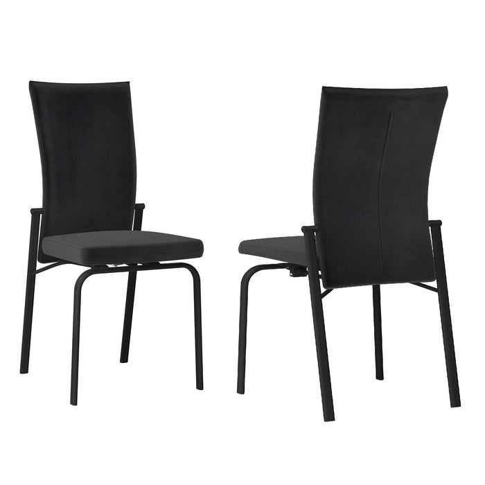 Contemporary Motion-back Side Chair - 2 per box MOLLY-SC-BLK-BLK-FAB