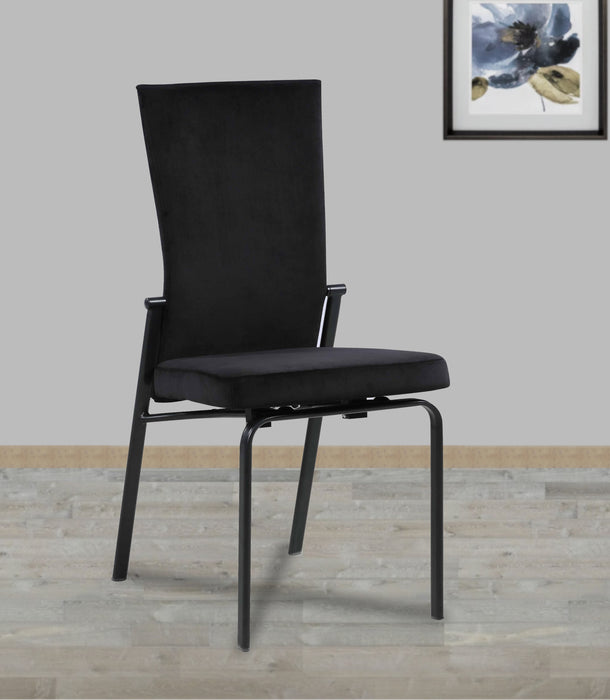 Contemporary Motion-back Side Chair - 2 per box MOLLY-SC-BLK-BLK-FAB