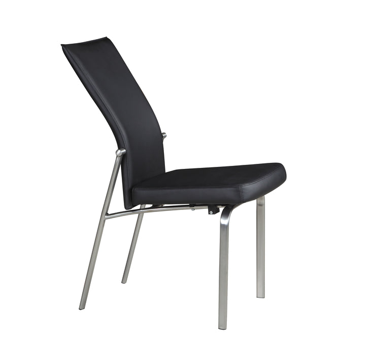 Contemporary Motion-Back Side Chair w/ Brushed Steel Frame - 2 per box MOLLY-SC-BLK-BSH