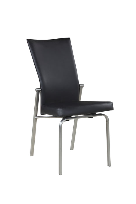 Contemporary Motion-Back Side Chair w/ Brushed Steel Frame - 2 per box MOLLY-SC-BLK-BSH