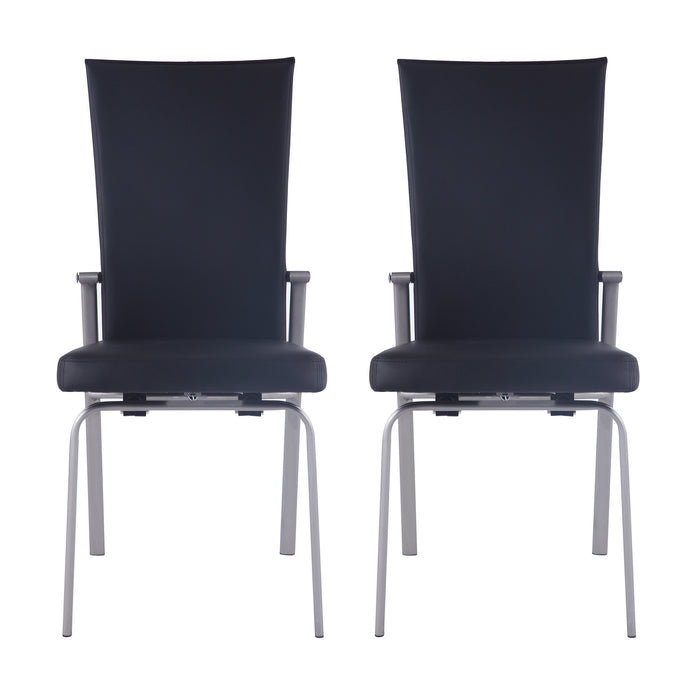 Contemporary Motion-Back Side Chair w/ Brushed Steel Frame - 2 per box