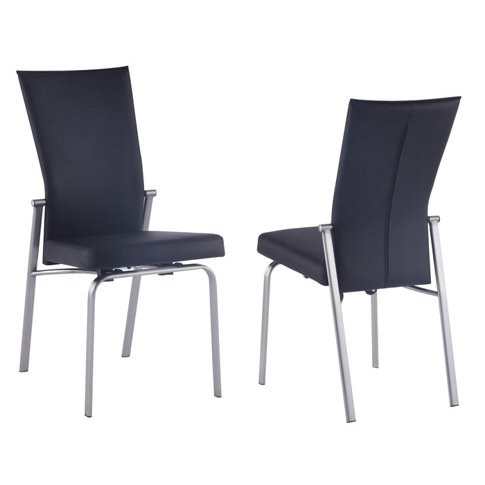 Contemporary Motion-Back Side Chair w/ Brushed Steel Frame - 2 per box