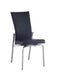 Contemporary Motion-Back Side Chair w/ Brushed Steel Frame - 2 per box MOLLY-SC-BLK-BSH