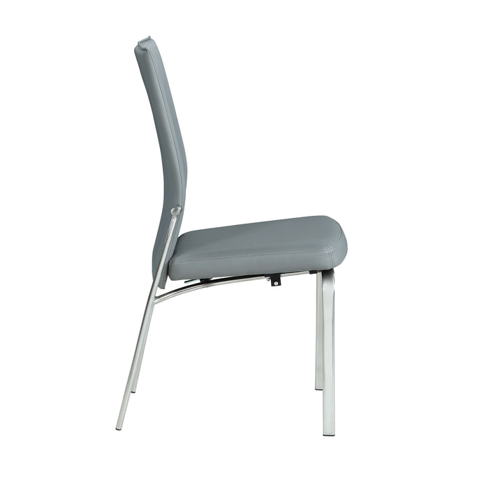 Contemporary Motion-Back Side Chair w/ Brushed Steel Frame - 2 per box MOLLY-SC-GRY-BSH