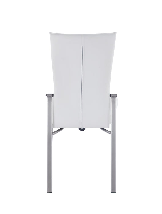 Contemporary Motion-Back Side Chair w/ Brushed Steel Frame - 2 per box MOLLY-SC-WHT-BSH