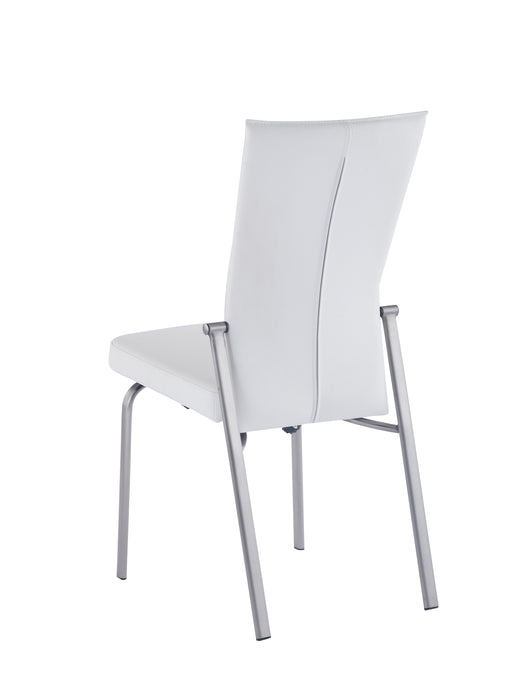 Contemporary Motion-Back Side Chair w/ Brushed Steel Frame - 2 per box MOLLY-SC-WHT-BSH