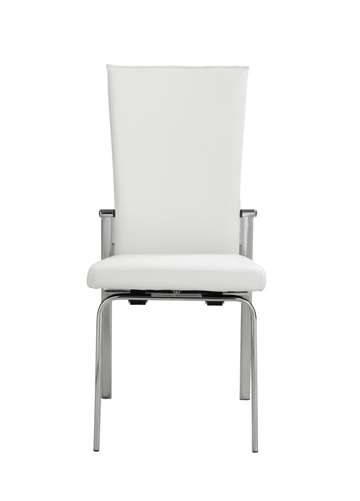 Contemporary Motion-Back Leather Upholstered Side Chair - 2 per box MOLLY-SC-WHT-LTH