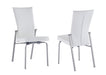 Contemporary Motion-Back Side Chair w/ Brushed Steel Frame - 2 per box MOLLY-SC-WHT-BSH