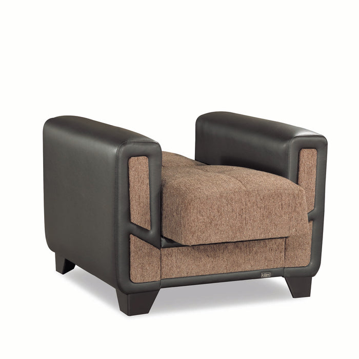 Ottomanson Mondo Modern Collection Upholstered Convertible Armchair with Storage