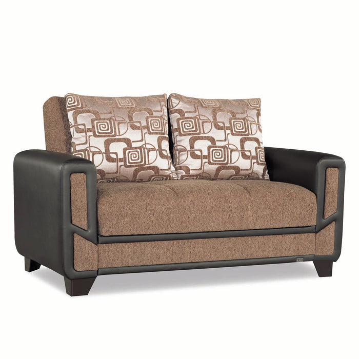Ottomanson Mondo Modern Collection Upholstered Convertible Loveseat with Storage