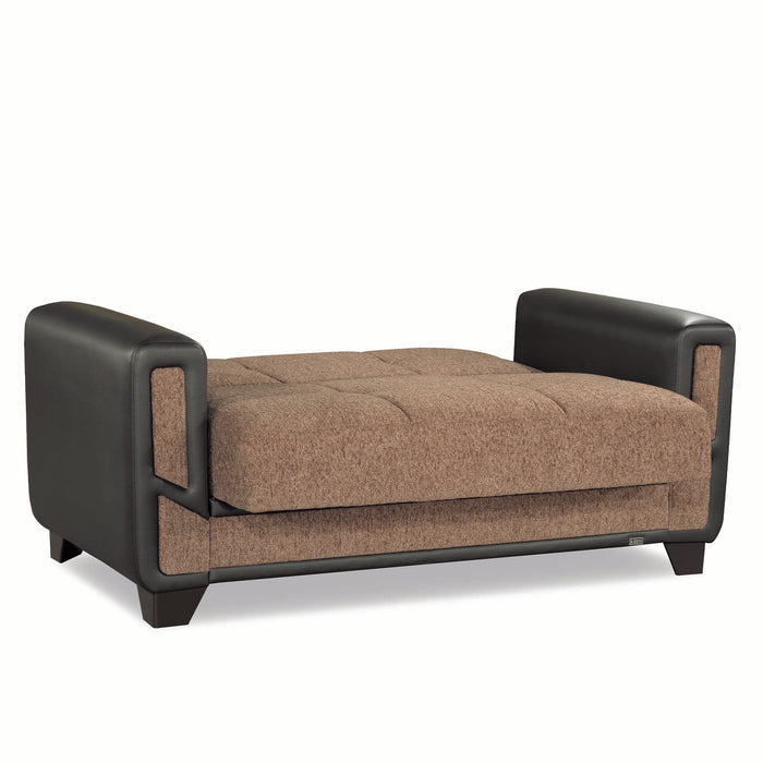 Ottomanson Mondo Modern Collection Upholstered Convertible Loveseat with Storage
