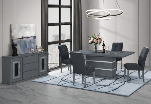 Monaco Dining Table + 8 Dining Chairs - Dark Grey + Monaco- -dark Grey