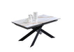 Extendable Marbleized Ceramic Top Table w/ Crisscross Steel Base MONICA-DT