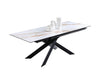 Extendable Marbleized Ceramic Top Table w/ Crisscross Steel Base MONICA-DT