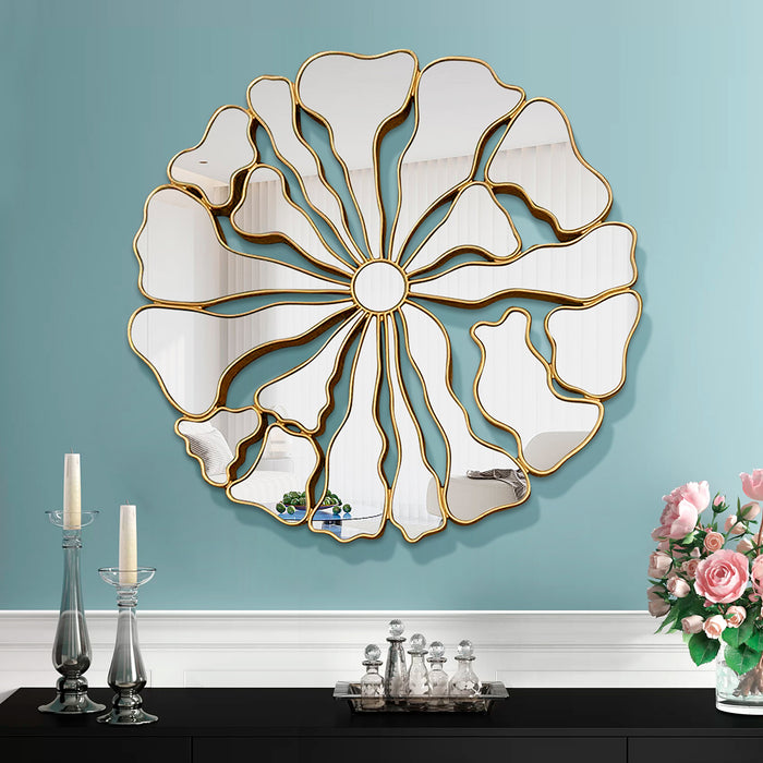 Timeless Round Wall Mirror with Gold Frame