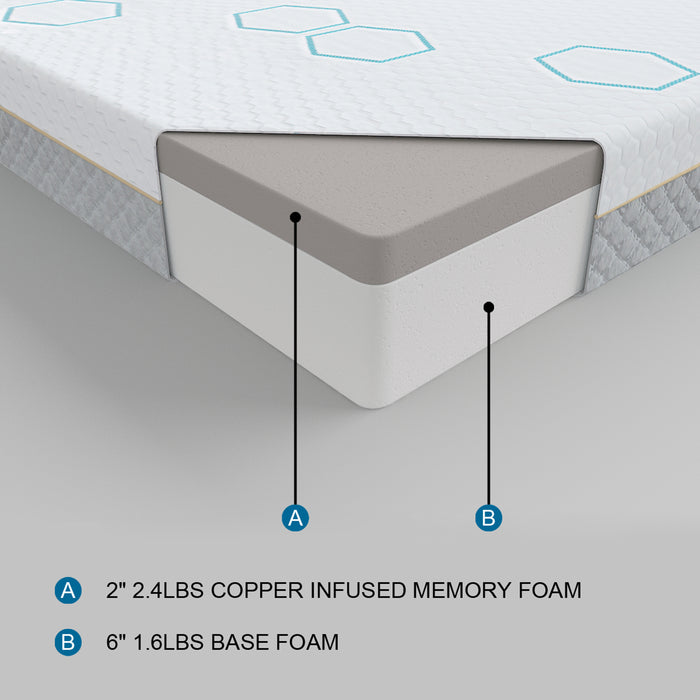 Full Mattresses -- Mattresses by Size;Copper-Infused Memory Foam -- Mattresses by TypeHome Elegance-MT-USG08F