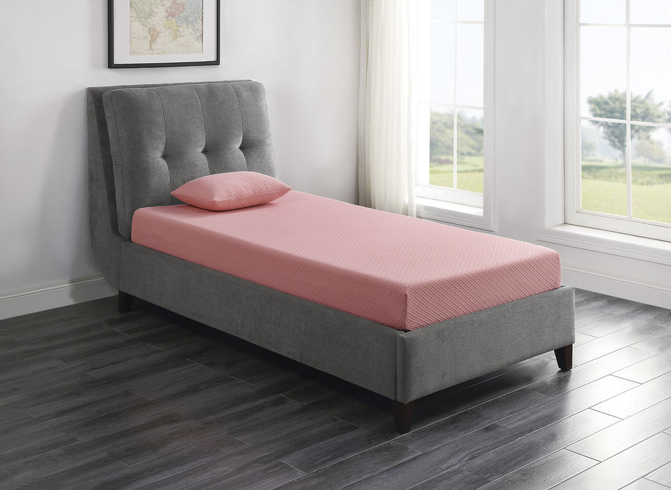 Leo 7" Pink Twin Gel-Infused Memory Foam Mattress and Pillow Set