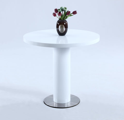 Contemporary Round All-Wood Gloss White Counter Table MURRAY-CNT