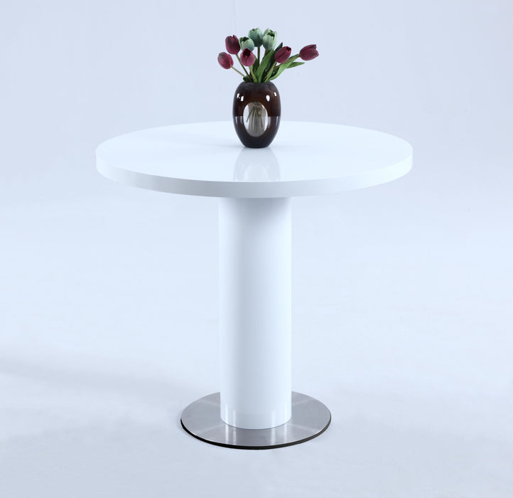 Contemporary Round All-Wood Gloss White Counter Table MURRAY-CNT