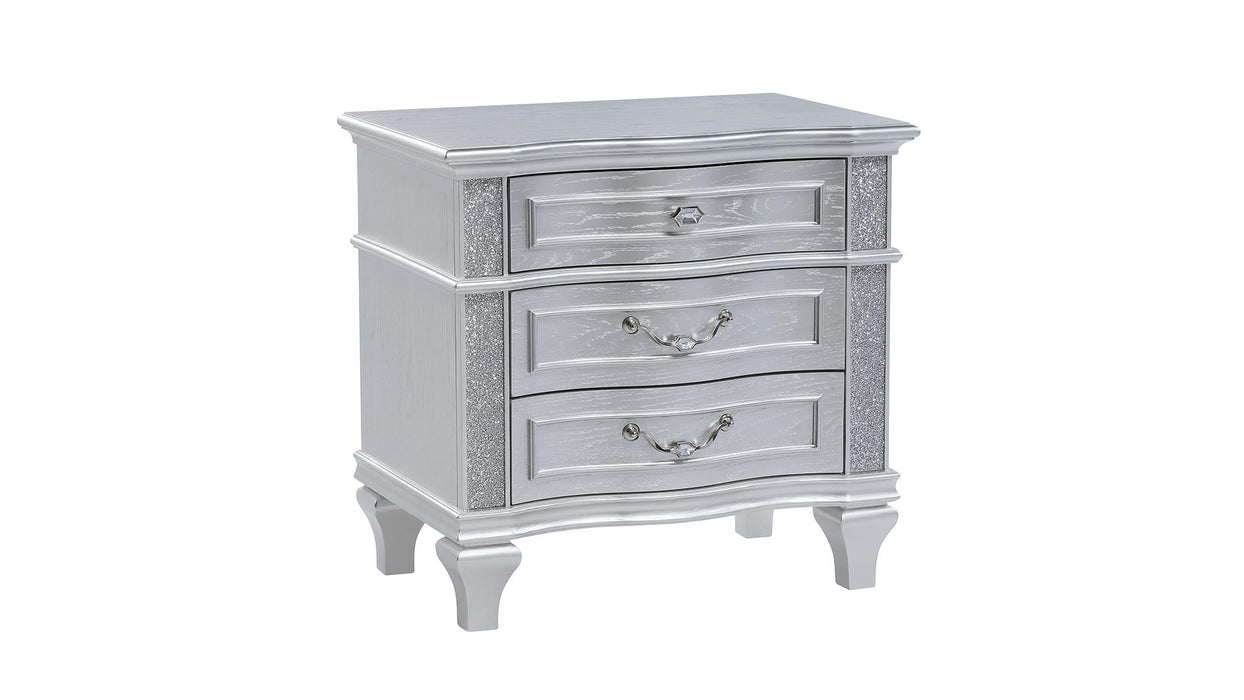 Mystic Nightstand – Mystic Nightstand Silver by Galaxy Home Furnishings