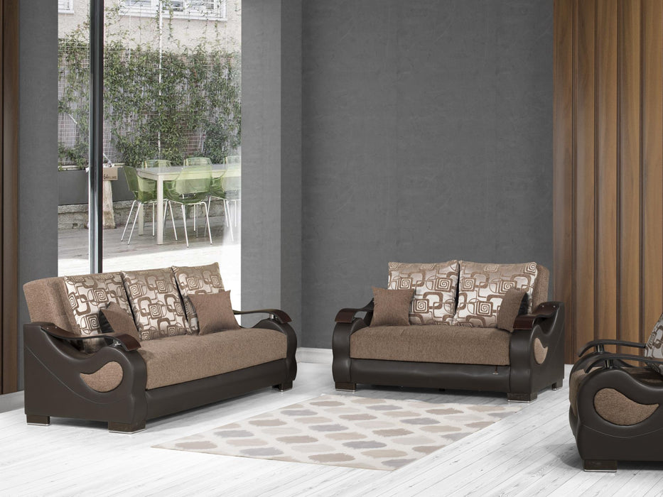 Metroplex - Chenille Brown Living Room Set