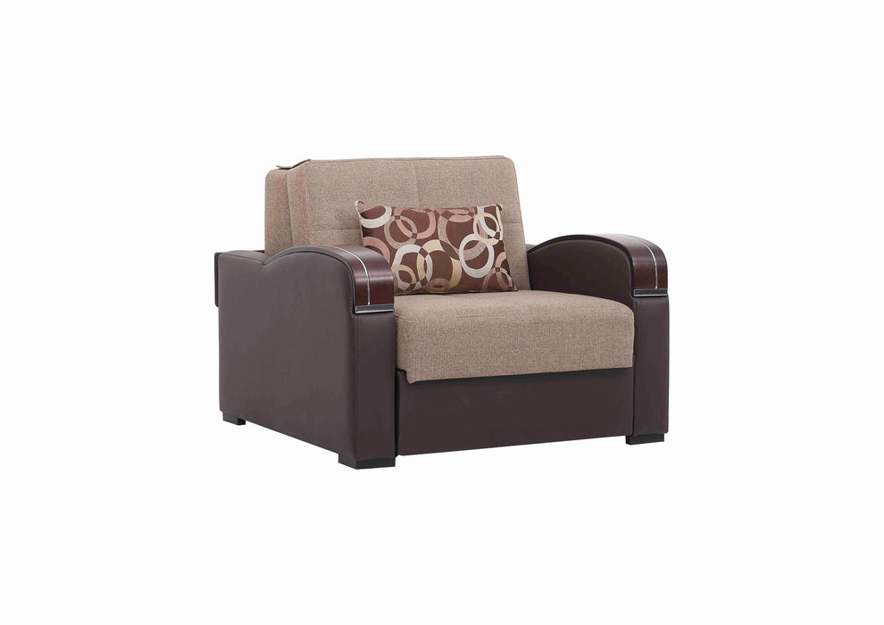 Ottomanson Sleep Plus Collection Upholstered Convertible Armchair with Storage