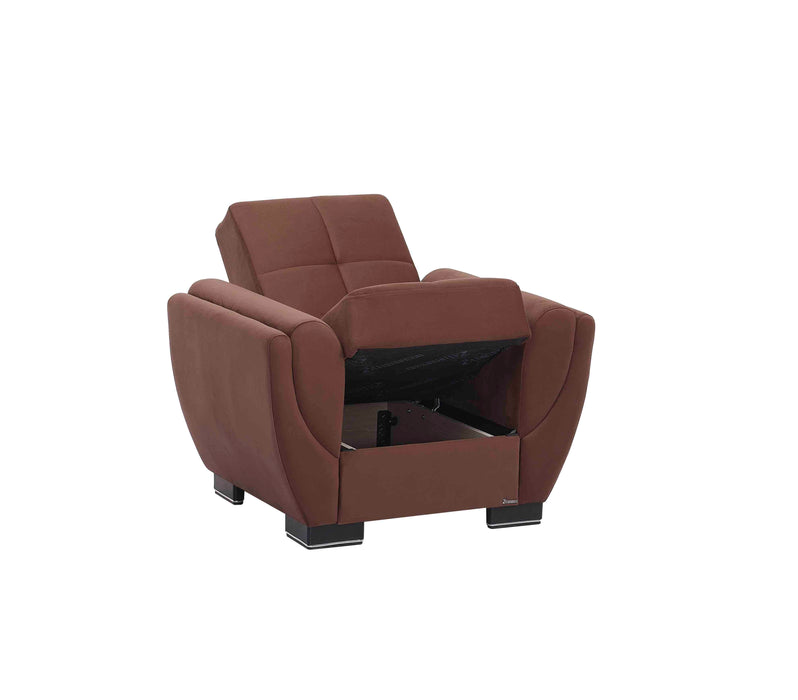 Ottomanson Armada Air Collection Upholstered Convertible Armchair with Storage