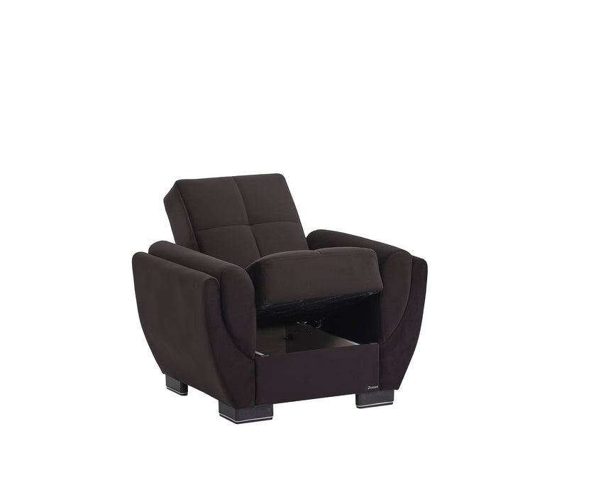 Ottomanson Armada Air Collection Upholstered Convertible Armchair with Storage