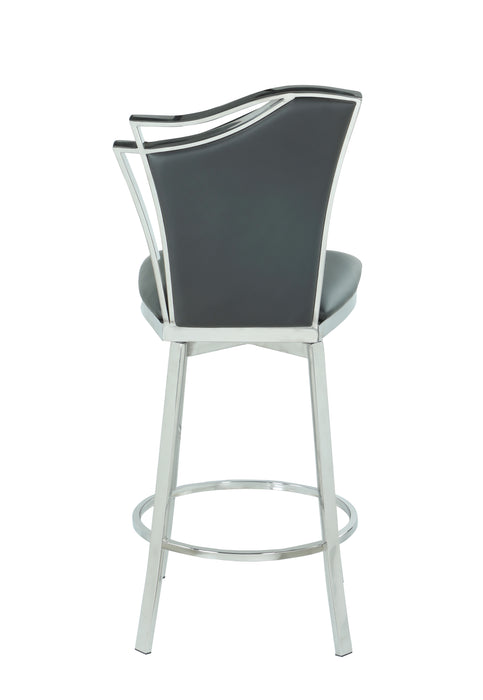 Contemporary Swivel Counter Stool w/ Design Back NADIA-CS-GRY