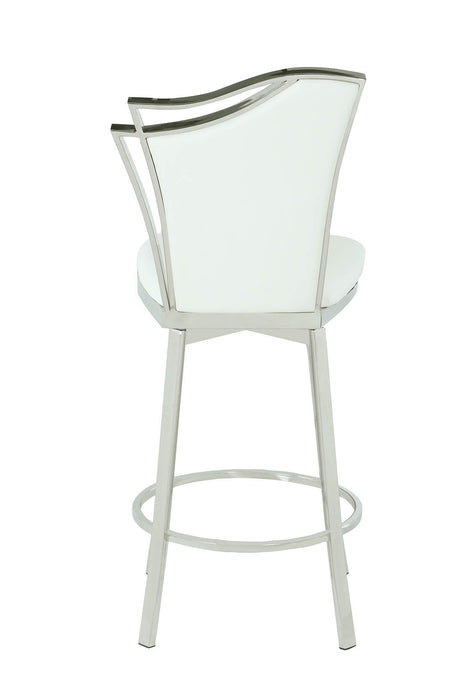 Contemporary Swivel Counter Stool w/ Design Back NADIA-CS-WHT