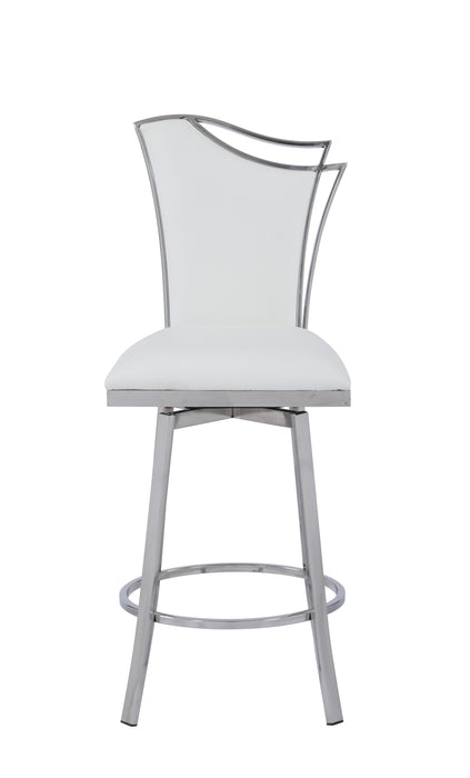 Contemporary Swivel Counter Stool w/ Design Back NADIA-CS-WHT