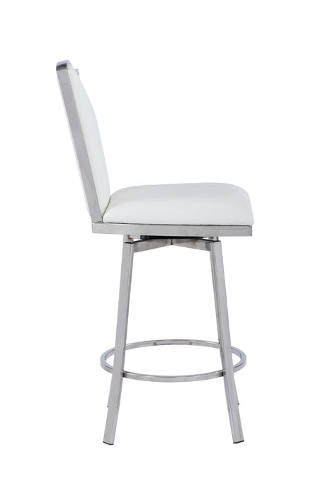 Contemporary Swivel Counter Stool w/ Design Back NADIA-CS-WHT